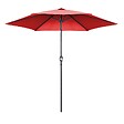 OVIALA - Parasol droit 3m inclinable à manivelle en aluminium rouge - Matera - vignette