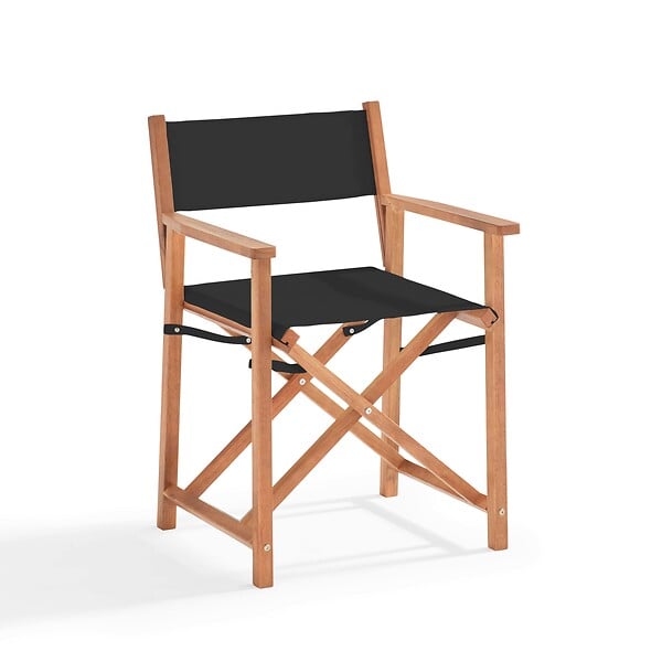 OVIALA - Table bistrot pliante carrée et 2 chaises pliantes noir - Sete - large