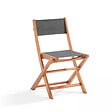 OVIALA - Ensemble table carrée pliante et 2 chaises pliantes noir - Sete - vignette