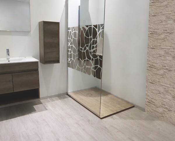 ONDEE - Receveur de douche  NOLA 3 - 90x140x3 - Résine - Nature bois - Bonde - Découpable - large