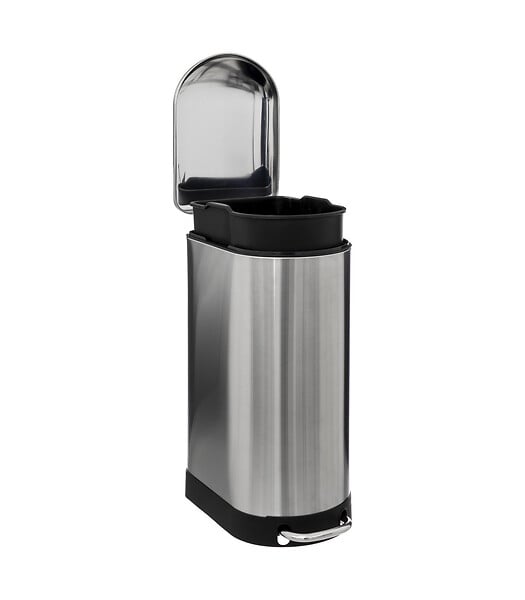 5 FIVE SIMPLY SMART - Poubelle 30 Litres en métal Inox ouverture à pédale - large