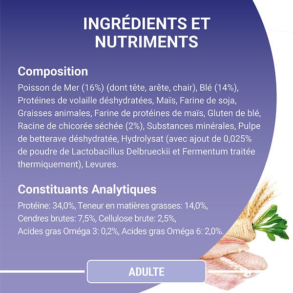 ONE - Croquettes chat adulte - Poisson de mer et Céréales complètes - 3kg - large