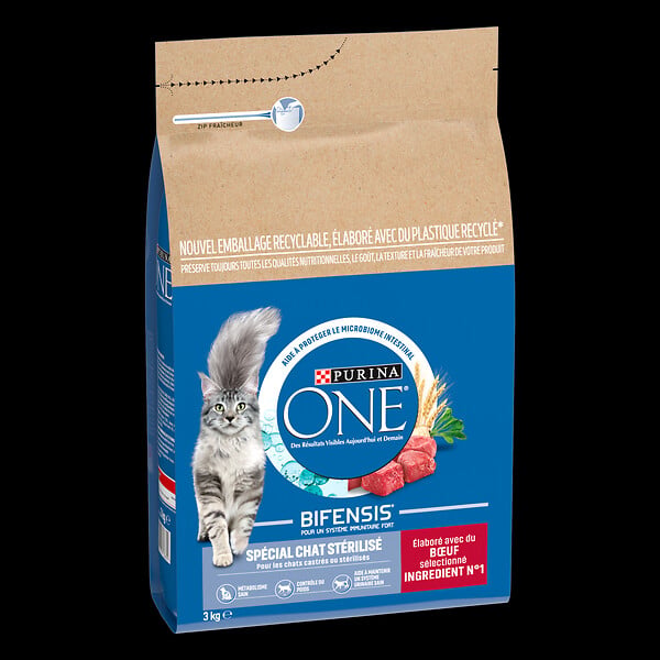 PURINA - Croquettes chat adulte stérilisé - Boeuf et blé - 3kg - large