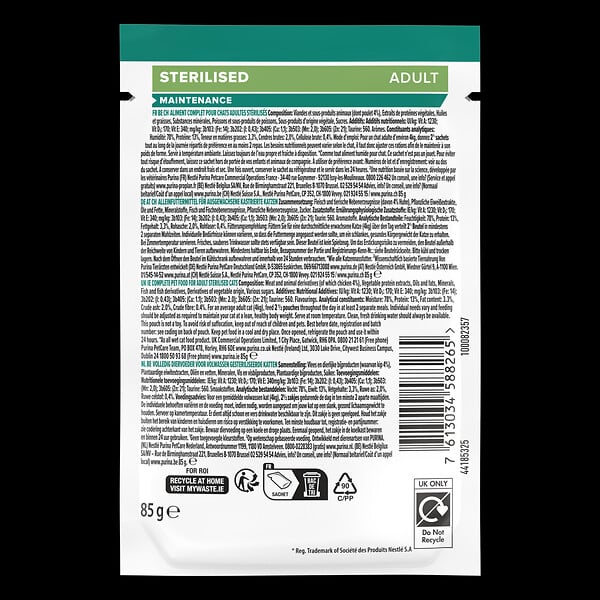 PROPLAN - Sachet chat Nutrisavour Sterilised - Poulet - pochon 85g - large