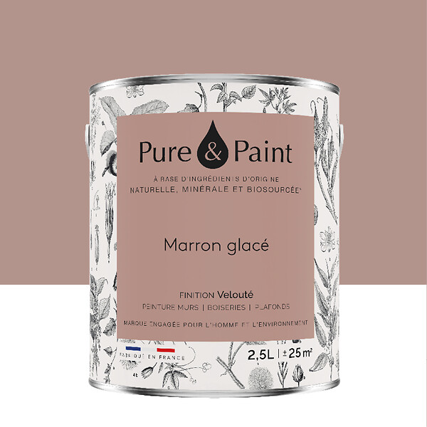 PURE&PAINT - Peinture végétale - Velouté - Marron glacé - 2,5L - large