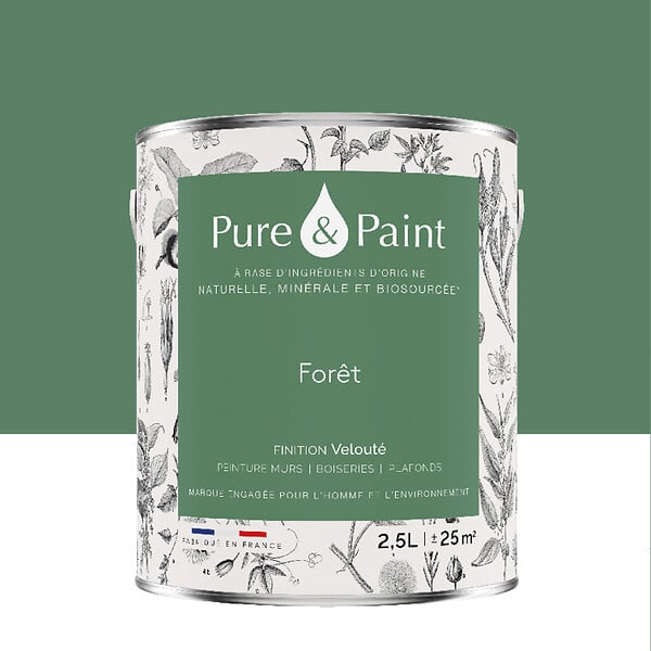 PURE&PAINT - Peinture végétale - Velouté - Forêt - 2,5L - large