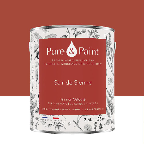 PURE&PAINT - Peinture végétale - Velouté - Soir de Sienne - 2,5L - large