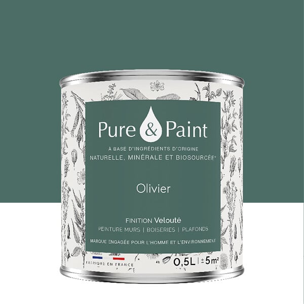 PURE&PAINT - Peinture velouté Pure & Paint - Olivier - 0.5L - large