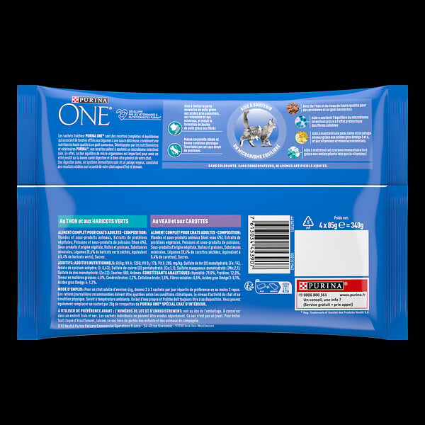 ONE - Sachet chat d'intérieur - Thon-Veau - 4x85g - large
