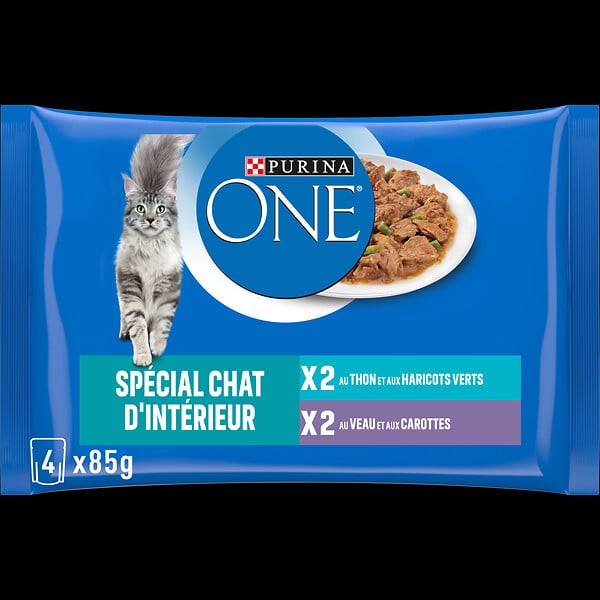 ONE - Sachet chat d'intérieur - Thon-Veau - 4x85g - large