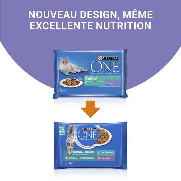 ONE - Sachet chat d'intérieur - Thon-Veau - 4x85g - large