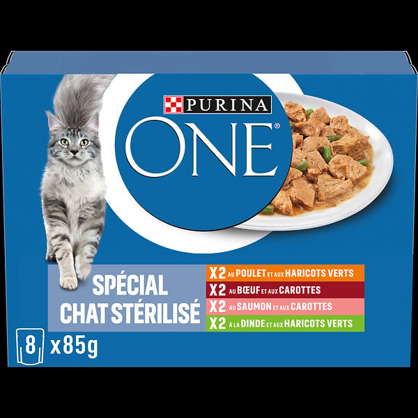 ONE - Sachet repas chat Stérilisé - Multivariétés - 8x85g - large