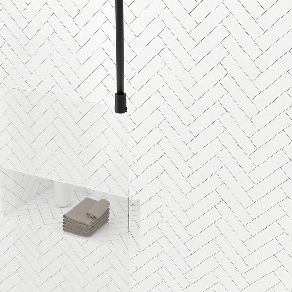 AURLANE - Paroi de Douche 80x200cm Verre Transparent - Profilé + Barre Plafond Noire - FREEDOM 2 BLACK - large