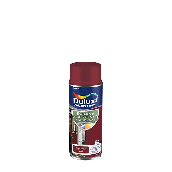 DULUX VALENTINE - Aérosol Multi-supports Ecran+ Dulux Valentine Satin-Rouge Basque 400ml - large