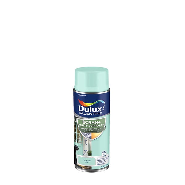 DULUX VALENTINE - Aérosol Multi-supports Ecran+ Dulux Valentine Satin - Mer du Sud 400ml - large