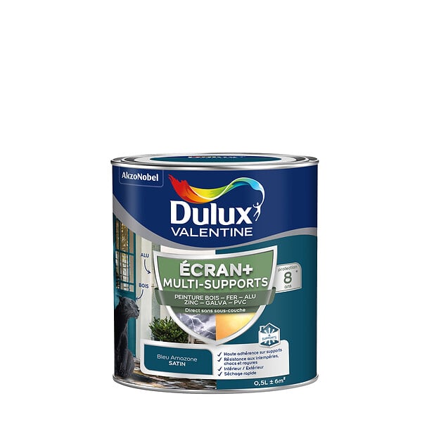 DULUX VALENTINE - Peinture Ext M/Sup Ecran+ Dulux Valentine Satin - Bleu A. 0,5 L - large