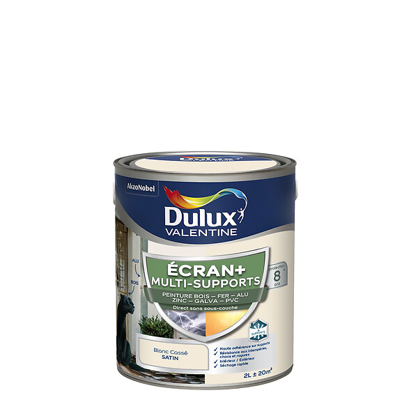 DULUX VALENTINE - Peinture Ext M/Sup Ecran+ Dulux Valentine Satin - Blanc Cassé 2 L - large