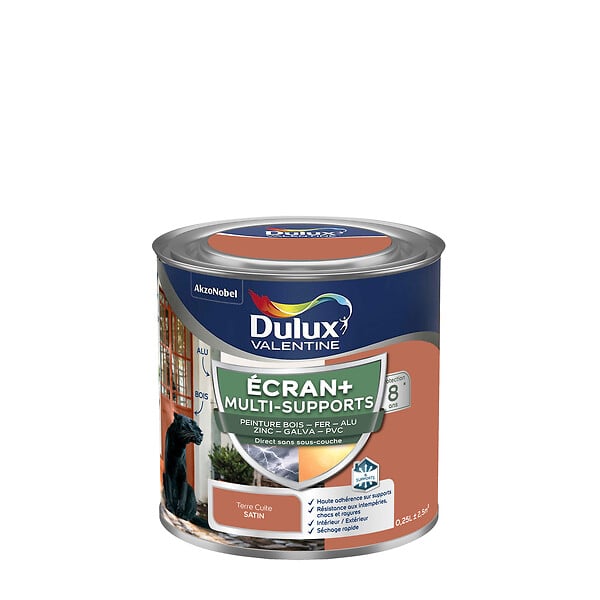 DULUX VALENTINE - Peinture Ext M/Sup Ecran+ Dulux Valentine Satin - Terre Cuite 0,25 L - large