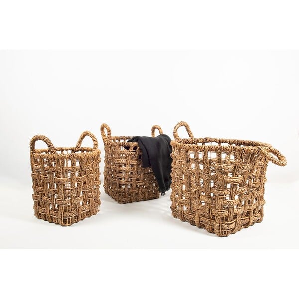 M.CEZARE - Panier Pauline - 38 x 41 x 41 cm - taille L - jute - naturel - large