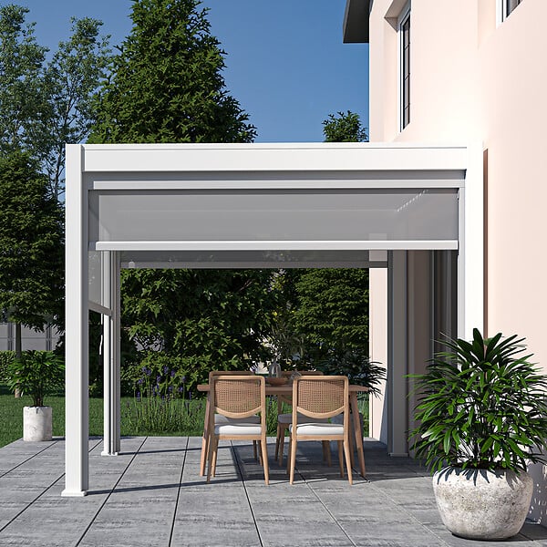 OMBREA - Pergola bioclimatique autoportante 3x3m - Blanc - VS - Ombréa - large