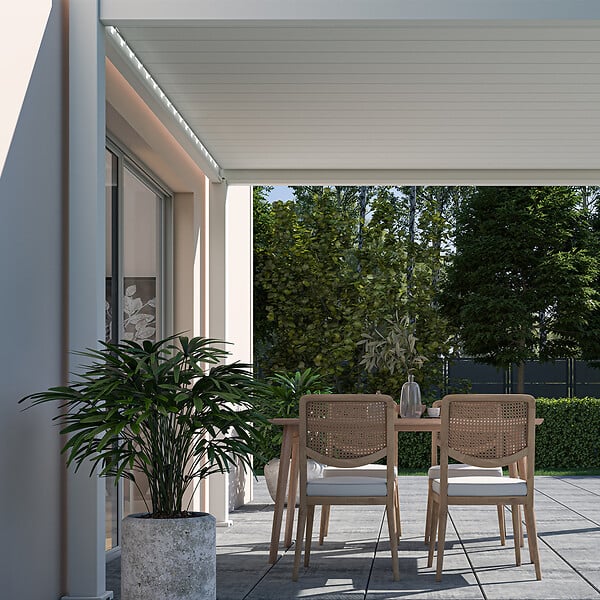 OMBREA - Pergola bioclimatique autoportante 3x3m - Blanc - VS - Ombréa - large