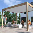 OMBREA - Pergola bioclim. autoportante 3x4m bois et blanc OMBREA VS - vignette