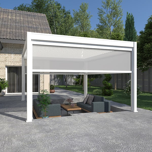 OMBREA - Pergola bioclimatique autoportante 4x4m - Blanc - OMBREA VS - large