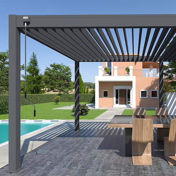 OMBREA - Pergola bioclimatique autoportante Anthracite - OMBREA VS - 3x6m - large