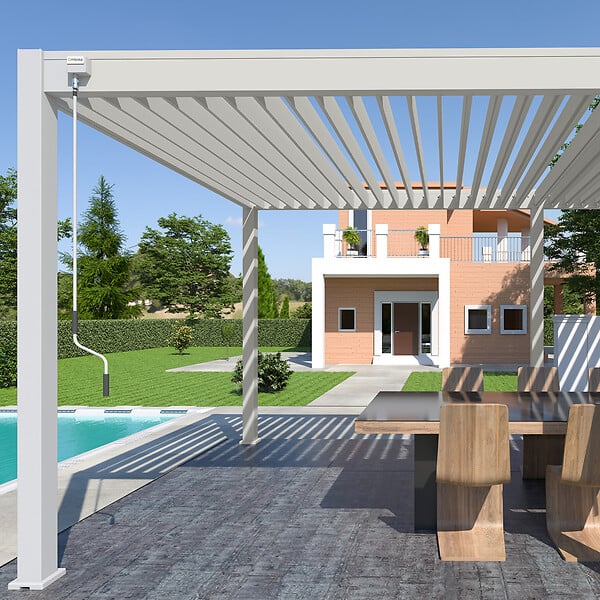 OMBREA - Pergola bioclimatique autoportante 3x6m - Blanc - OMBREA VS - large