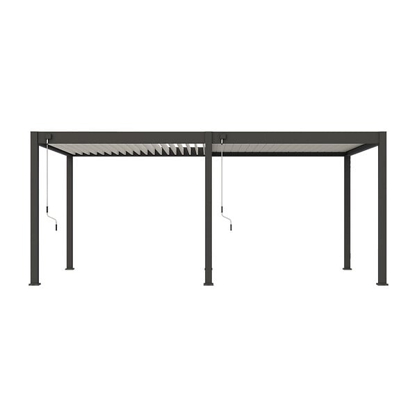 OMBREA - Pergola bioclimatique autoportante - Anthracite et blanc - 3x6m - large