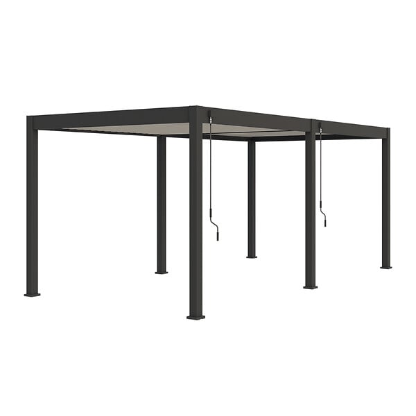OMBREA - Pergola bioclimatique autoportante - Anthracite et blanc - 3x6m - large
