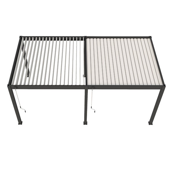 OMBREA - Pergola bioclimatique autoportante - Anthracite et blanc - 3x6m - large