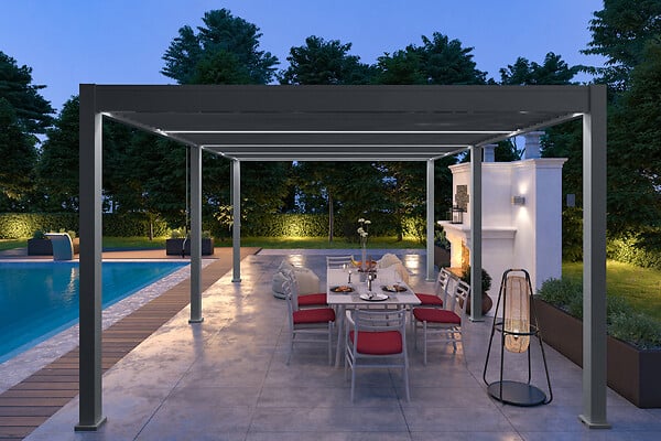OMBREA - Pergola bioclimatique autoportante Anthracite - OMBREA VS - 4x6m - large