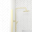 AURLANE - Paroi de Douche 120x200cm - Profilé + Bras extensible + Colonne de douche Thermostatique Or Brossé - vignette