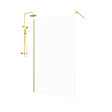 AURLANE - Paroi de Douche 120x200cm - Profilé + Bras extensible + Colonne de douche Thermostatique Or Brossé - vignette