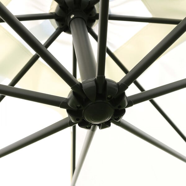 OVIALA - Parasol déporté 3x3m et 4 dalles à remplir acier blanc  - Genova - large