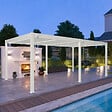 OMBREA - Pergola bioclimatique autoportante - Blanc - 4x6m - vignette