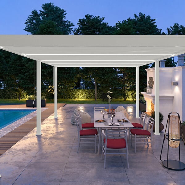 OMBREA - Pergola bioclimatique autoportante - Blanc - 4x6m - large