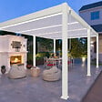 OMBREA - Pergola bioclimatique autoportante - Blanc - 4x6m - vignette