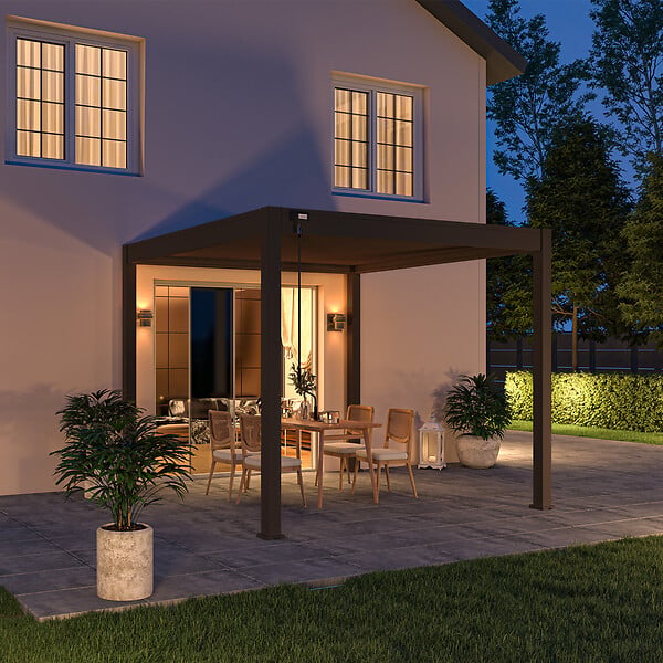 OMBREA - Pergola bioclimatique autoportante 3x3m - Anthracite - VS - OMBREA - large