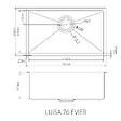 ESSEBAGNO - Luisa évier 1 grande cuve seule 76x45 en inox gris gun métal - vignette