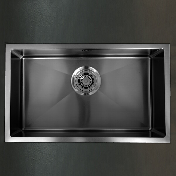 ESSEBAGNO - Luisa évier 1 grande cuve seule 76x45 en inox gris gun métal - large