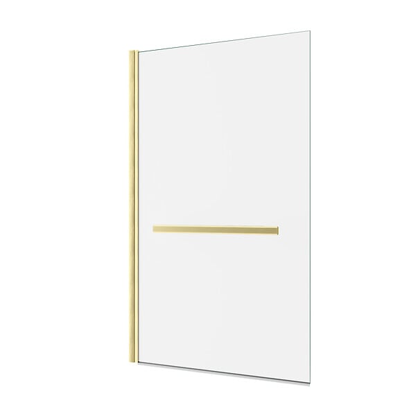 AURLANE - Pare baignoire Pivotant avec Porte-Serviette 85x150cm - Or Doré Brossé - Verre 6mm - TSHAPE GOLDY - large