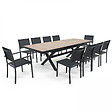 OVIALA - Table extensible aluminium et céramique avec 10 chaises - Tivoli - vignette