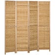 HOMCOM - Paravent intérieur séparateur de pièce pliable 4 panneaux dim. 160L x 170H cm bois bambou - vignette