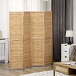 HOMCOM - Paravent intérieur séparateur de pièce pliable 4 panneaux dim. 160L x 170H cm bois bambou - vignette