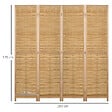 HOMCOM - Paravent intérieur séparateur de pièce pliable 4 panneaux dim. 160L x 170H cm bois bambou - vignette