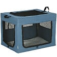 PAWHUT - Sac de transport pliable pour chien chat - 2 poignées, 3 portes - dim. 69L x 51l x 51H cm - acier polyester bleu - vignette