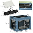PAWHUT - Sac de transport pliable pour chien chat - 2 poignées, 3 portes - dim. 69L x 51l x 51H cm - acier polyester bleu - vignette