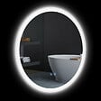 KLEANKIN - Miroir rond lumineux LED de salle de bain Ø 60 cm mural avec éclairage 3 couleurs interrupteur tactile système antibuée 29 W gris - vignette